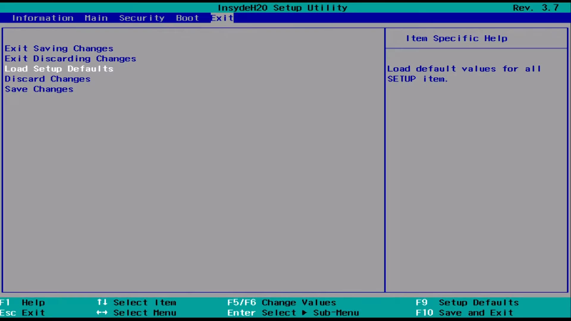 BIOS settings