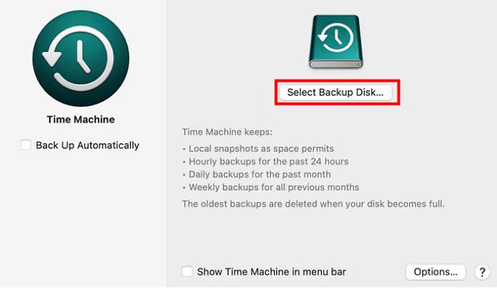 MAC OS Time machine