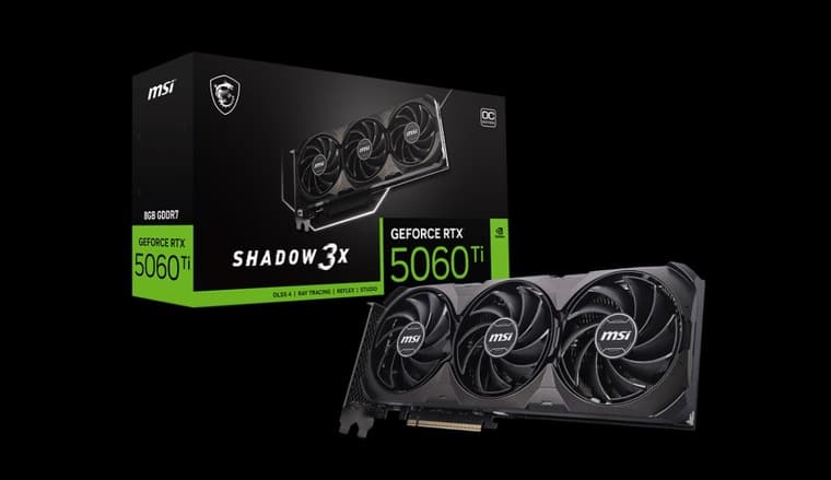 В DNS появилась видеокарта NVIDIA GeForce RTX 5060 Ti в версии MSI SHADOW 3X OC CLASSIC