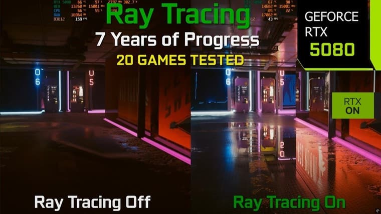 MxBenchmarkPC показал разницу в картинке с трассировкой лучей и без в 20 играх