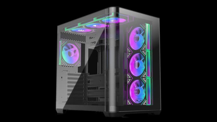 В DNS появился панорамный корпус RAIJINTEK ATREUS BT7 с изогнутым стеклом и семью вентиляторами