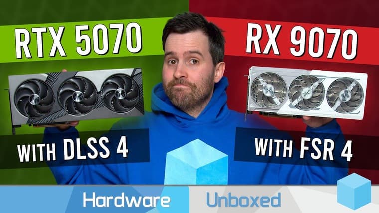 Hardware Unboxed сравнил GeForce RTX 5070 и Radeon RX 9070 в 23 играх с DLSS 4 и FSR 4