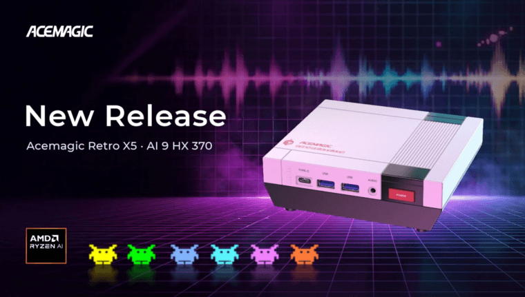 ACEMAGIC анонсировала мини-ПК Retro X5 с дизайном в духе 8-битной NES и чипом Ryzen AI 9 HX 370