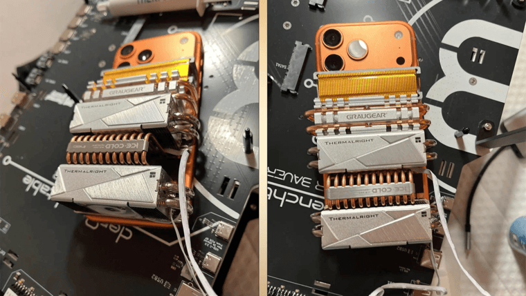 iPhone 17 Pro Max с пятью SSD-радиаторами показал ощутимый прирост производительности