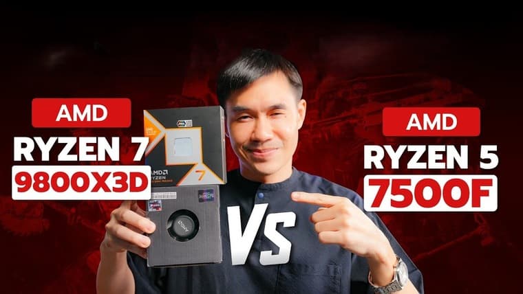 iHAVECPU сравнили процессоры AMD Ryzen 7 9800X3D и Ryzen 5 7500F в 11 популярных играх