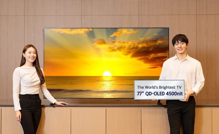 Samsung готовит 77-дюймовый телевизор с панелью QD-OLED и пиковой яркостью 4500 нит