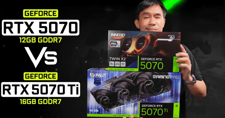 iHAVECPU сравнили видеокарты GeForce RTX 5070 и RTX 5070 Ti в десяти актуальных играх