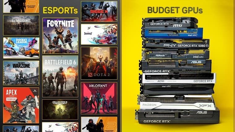 Hardware Canucks протестировал 10 актуальных массовых GPU в самых популярных мультиплеерных играх