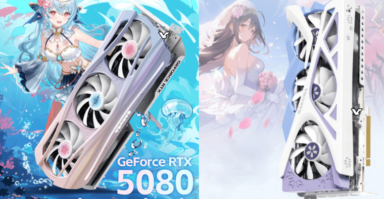 YESTON представила GeForce RTX 5080 в исполнениях Sakura и Sakura Atlantis для любителей аниме