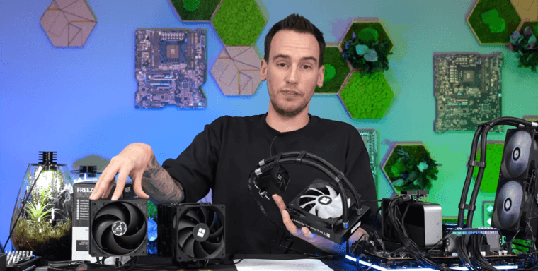 der8auer сравнил производительность бюджетных воздушных и жидкостных систем охлаждения