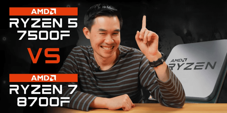 iHAVECPU сравнили Ryzen 5 7500F и Ryzen 7 8700F в 12 популярных играх