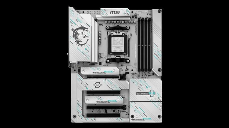 В DNS появилась белая материнская плата MSI B850 GAMING PLUS WIFI PZ с «обратными» разъемами