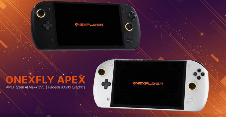 OneXPlayer представила портативную консоль OneXFly Apex с Ryzen AI MAX+ 395 и жидкостным охлаждением