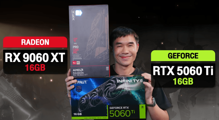 iHAVECPU сравнили RTX 5060 Ti и RX 9060 XT с 16 ГБ памяти в девяти актуальных играх
