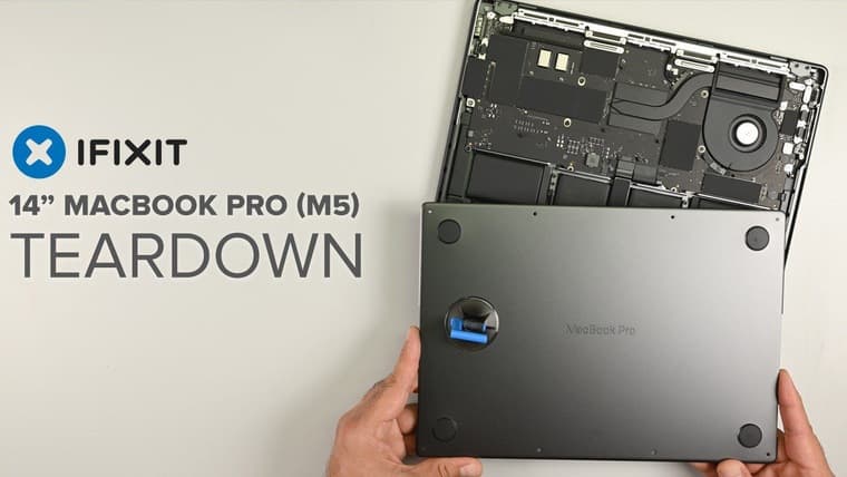 В iFixit проверили MacBook Pro с M5 на ремонтопригодность — починить очень сложно
