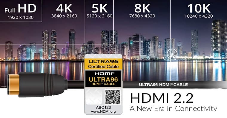 HDMI LA покажет на CES 2026 кабели Ultra96 HDMI 2.2 и 500-герцовый игровой монитор