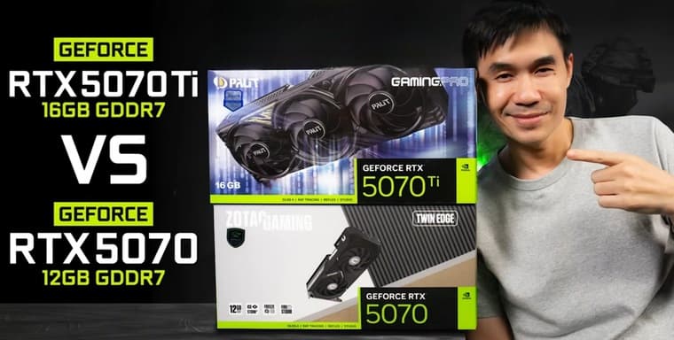 iHAVECPU сравнили среднебюджетные видеокарты RTX 5070 и RTX 5070 Ti в десяти популярных играх