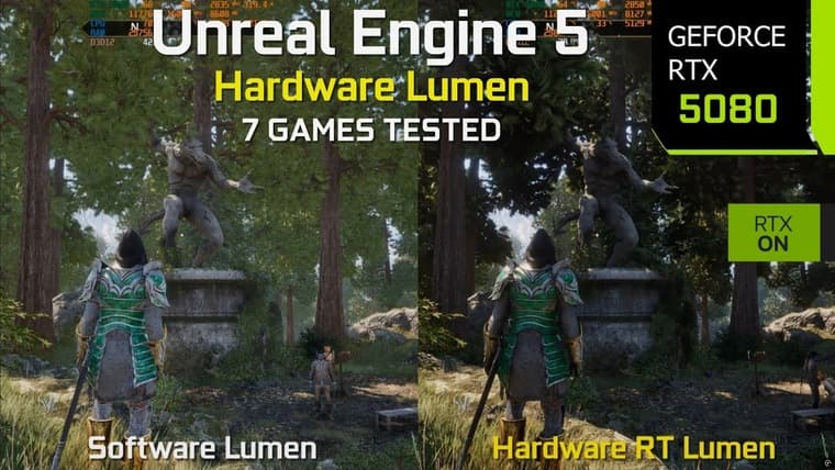 MxBenchmarkPC сравнил работу технологий Hardware Lumen и Software Lumen в 7 актуальных играх