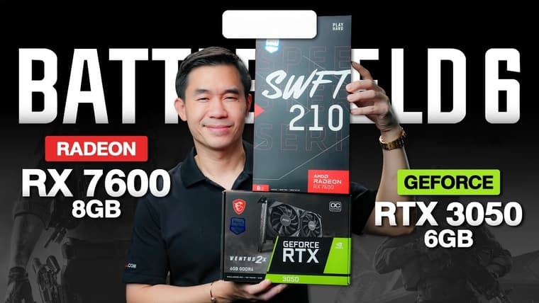 iHAVECPU сравнили бюджетные видеокарты Radeon RX 7600 и GeForce RTX 3050 в восьми популярных играх