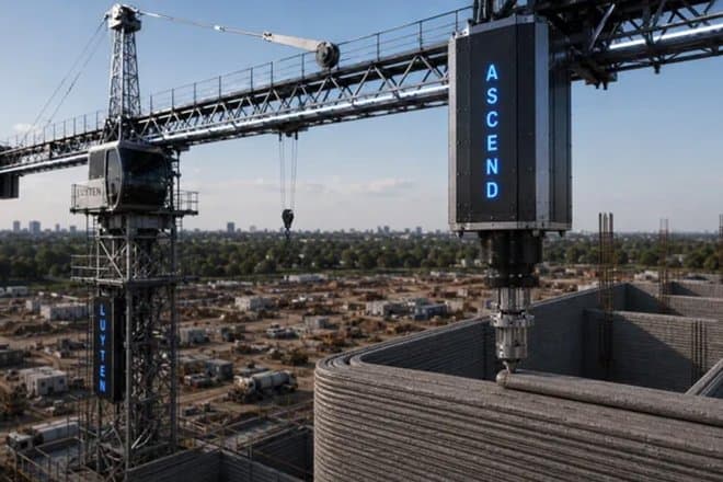 Представлен первый в мире башенный кран с 3D-принтером