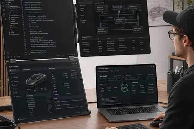 NexFold создала портативный монитор Fold 7 с тремя экранами