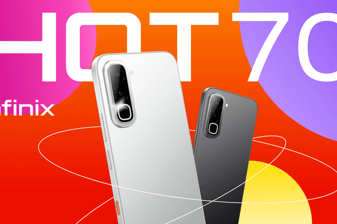 Infinix HOT 70 вышел в России: ИИ-кнопка, 6000 мАч и защита IP65